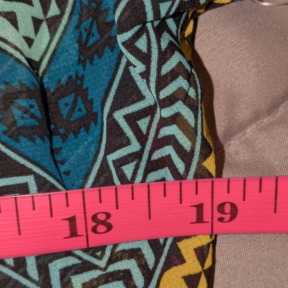 LuLaRoe Monroe Kimono Small Multicolor Geometric Chevron Fringe Chiffon Wrap NWT